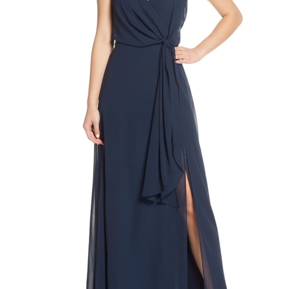 NEW JENNY YOO Amara Chiffon Overlay V-Neck Dress 8 - Picture 7 of 10